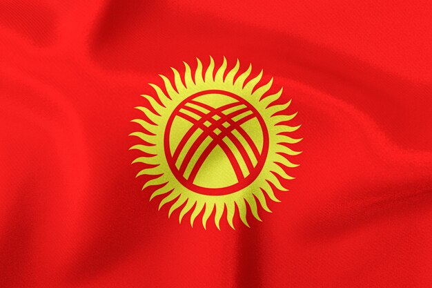 Vlag van de staat Kirgizië close-up