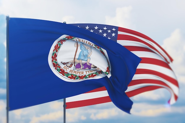 Vlag van de staat Virginia d illustratie vlaggen van de Amerikaanse staten en territoria