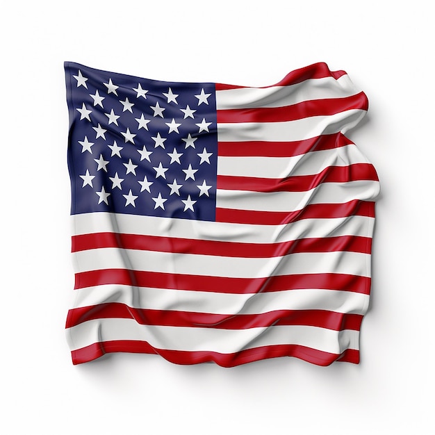 Vlag van de VS op een witte achtergrond