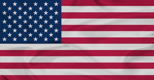 Vlag van de VS Verenigde Staten van Amerika vliegen in de lucht