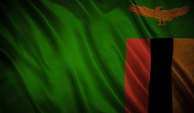 Foto vlag van de zambia