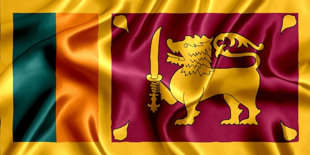 Vlag van de zijdeclose-up van Sri Lanka