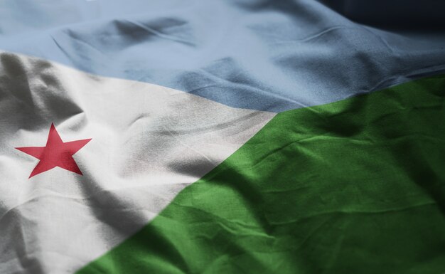 Vlag van djibouti verkreukelde close-up