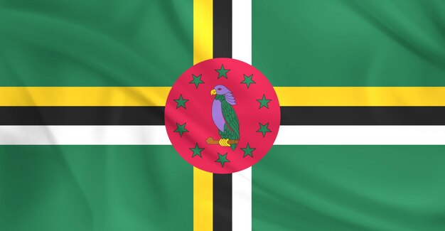 Vlag van Dominica in de lucht