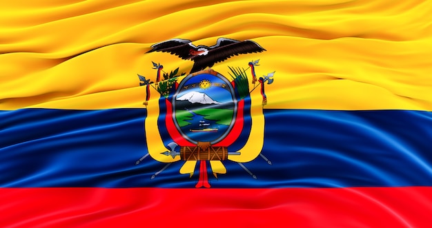 Vlag van Ecuador voor Memorial Day, zwaaiende vlag van Ecuador, Independence Day.