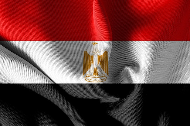 Vlag van Egypte HD 3d Rendering Een symbool van Nationale Onafhankelijkheid