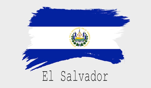 Vlag van El Salvador op witte achtergrond