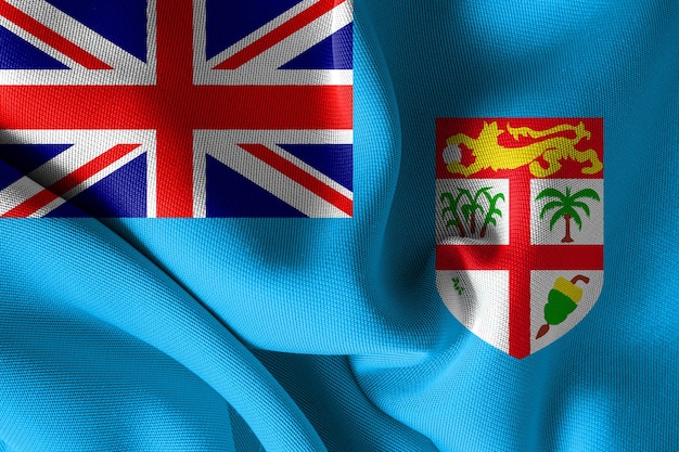 Vlag van Fiji het officiële symbool en insigne patriottische achtergrond nationale feesten