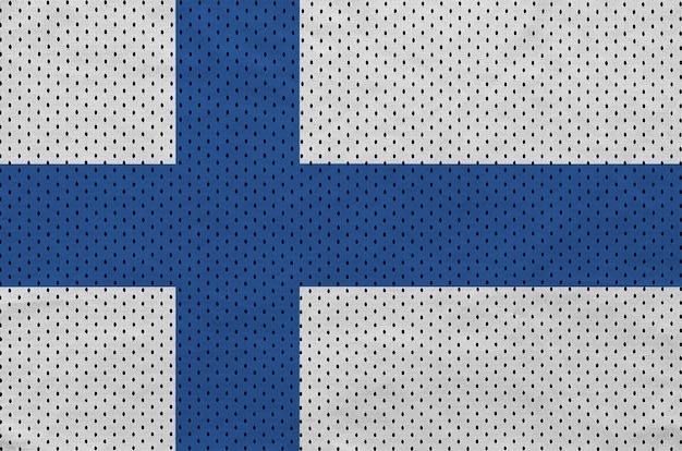 Vlag van finland gedrukt op een polyester nylon sportkleding netstof