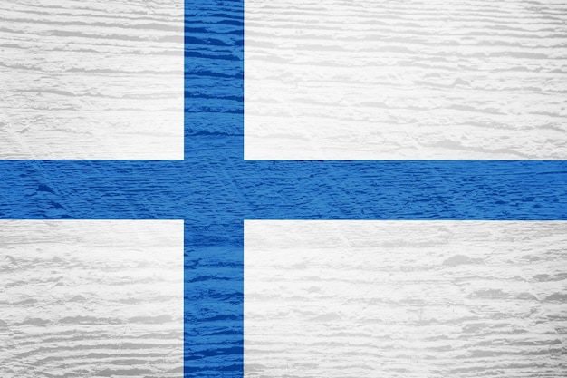 Vlag van Finland met houten structuur