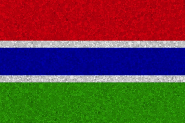 Vlag van Gambia op piepschuimtextuur