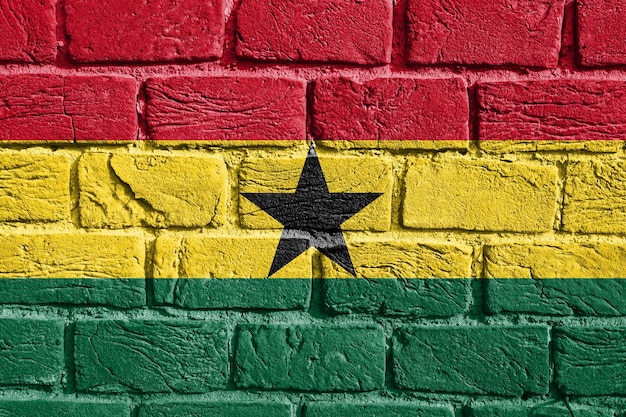 Vlag van Ghana aan de muur