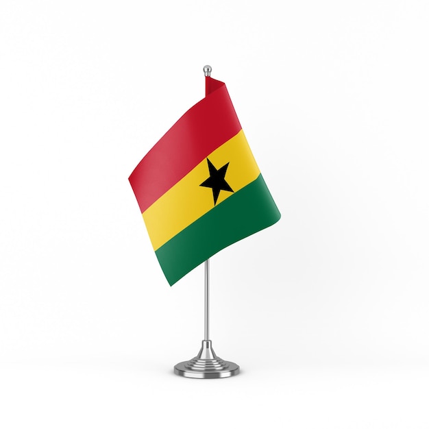 Vlag van Ghana voorzijde op witte achtergrond