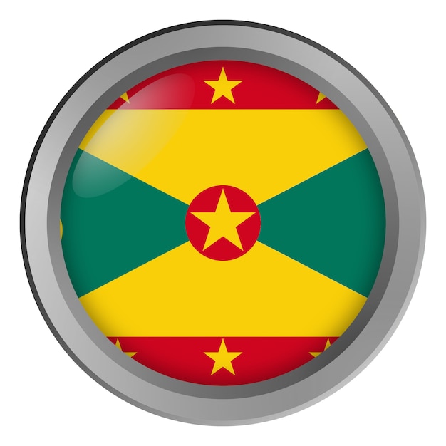 Vlag van Grenada rond als knop