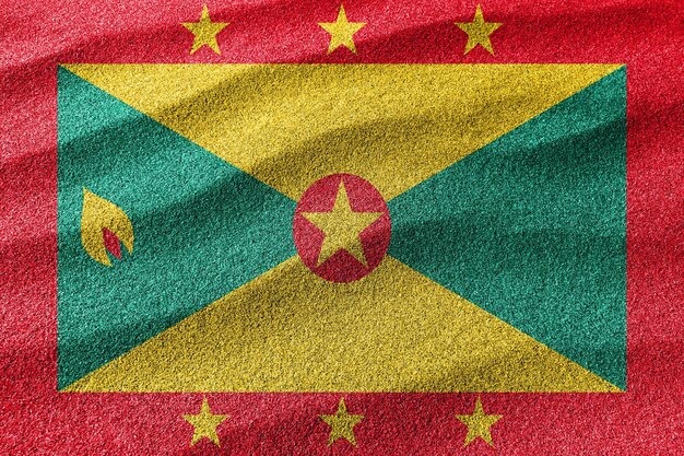 Vlag van Grenada zand nationale vlag zand achtergrond