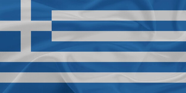 Vlag van Griekenland die door de wind wordt geschud