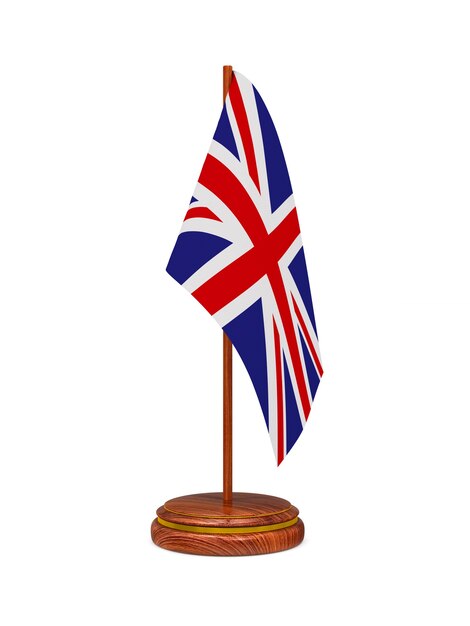 Vlag van Groot-Brittannië op een witte ondergrond. Geïsoleerde 3D-afbeelding.