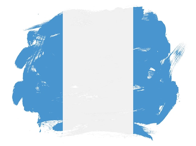 Vlag van Guatemala op abstracte geschilderde witte slagpenseelachtergrond