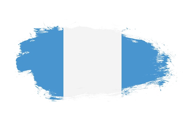 Vlag van guatemala op witte streekpenseelachtergrond