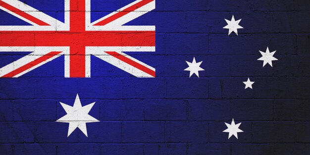 Vlag van het Australische Hoofdstedelijk Gebied geschilderd op een muur van betonblokken