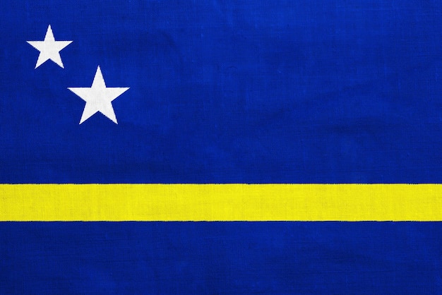 Vlag van het land Curaçao op een gestructureerde achtergrond Concept collage