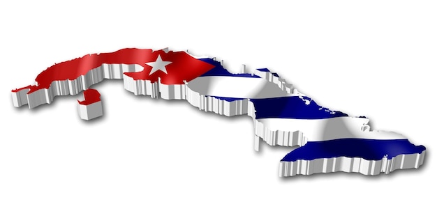 Vlag van het land van Cuba en grens op witte achtergrond