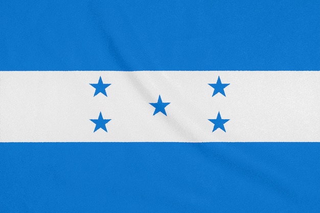 Foto vlag van honduras op geweven stof.