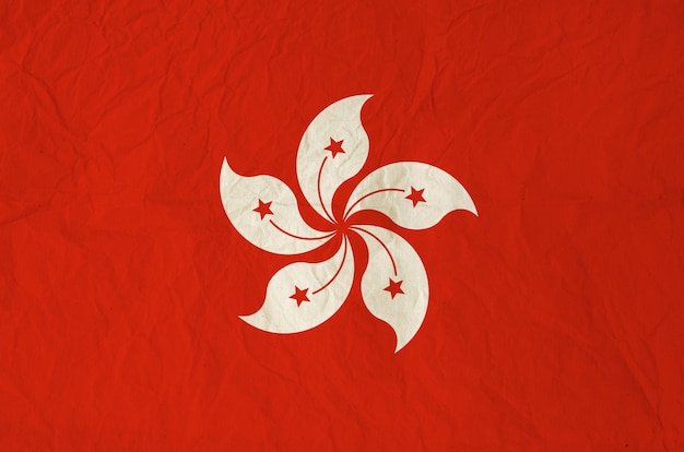 Vlag van Hong Kong met vintage oud papier