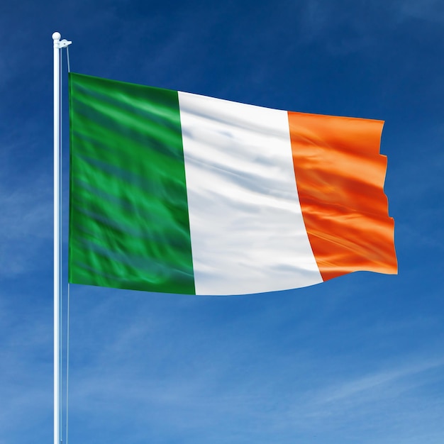 Vlag van ierland op vlaggenmast