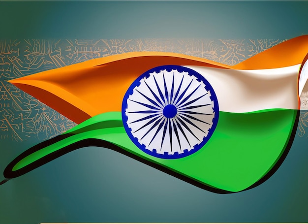 Vlag van India illustratie 3 stijlvolle kleuren