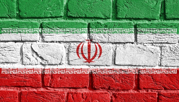 Vlag van Iran aan de muur