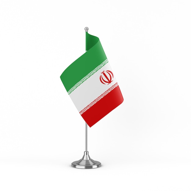 Vlag van Iran rechts op witte achtergrond