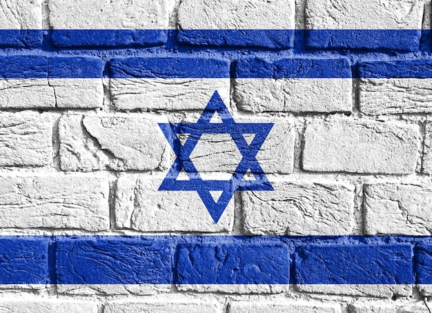 Vlag van Israël aan de muur