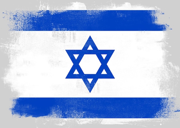 Vlag van Israël geschilderd met penseel