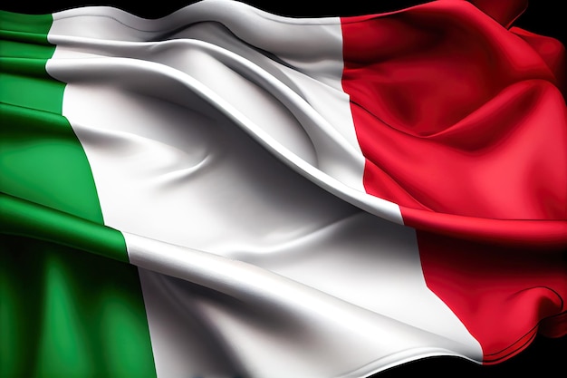 Vlag van Italiaanse stof met plooien Generative AI Generative AI