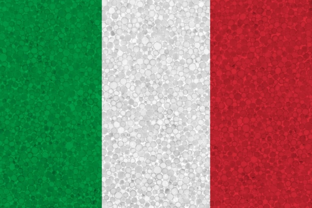 Vlag van Italië op piepschuimtextuur