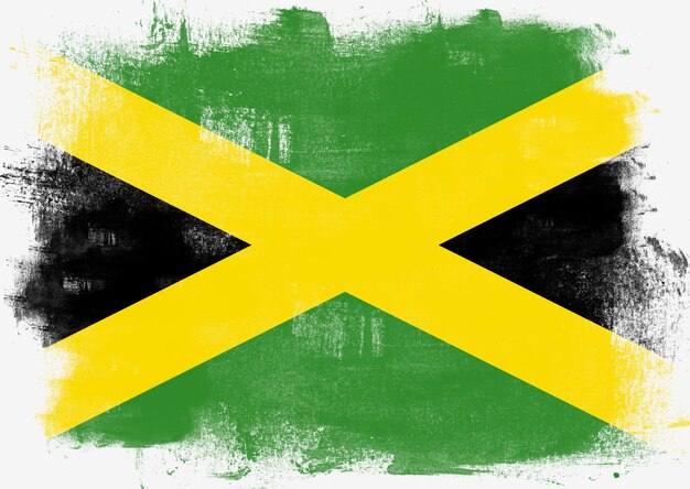 Vlag van Jamaica geschilderd met penseel