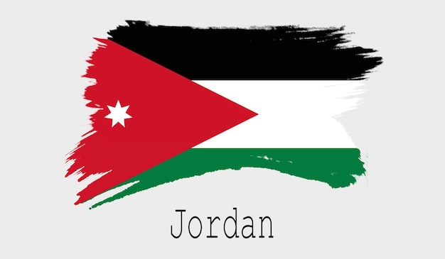 Vlag van Jordanië op witte achtergrond