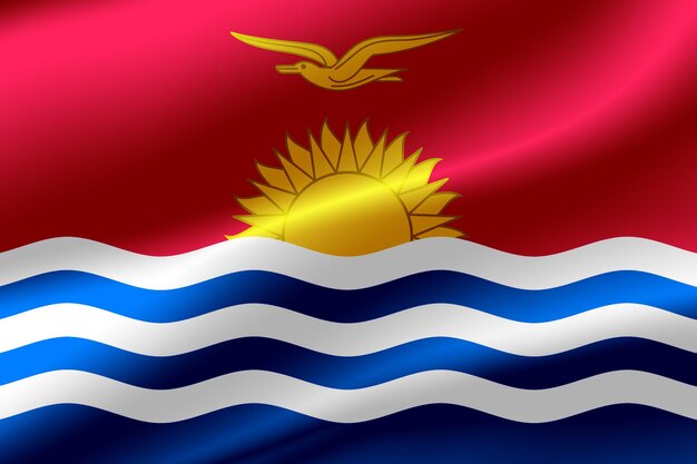 Vlag van Kiribati als achtergrond.