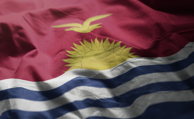 Vlag van Kiribati verkreukelde close-up