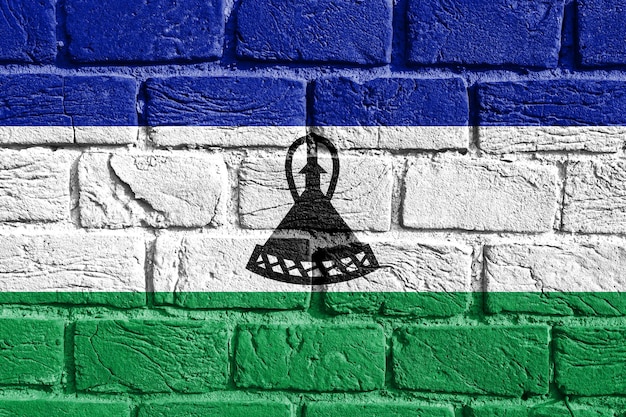 Vlag van Lesotho aan de muur