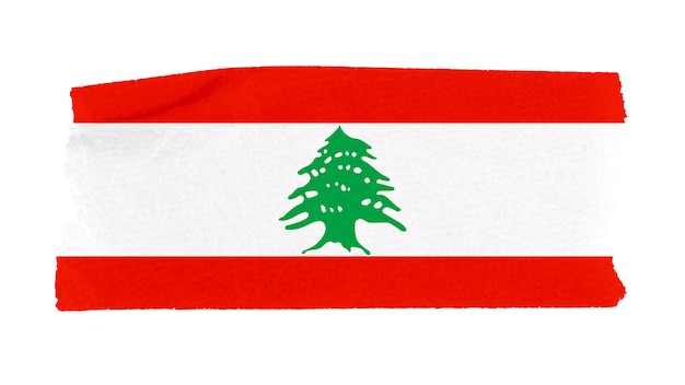 Vlag van Libanon png sticker washi tape ontwerp transparante achtergrond