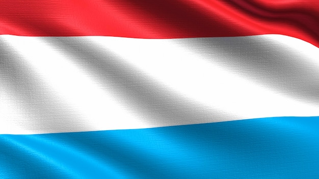 Vlag van Luxemburg, met golvende stof textuur