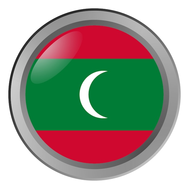 Vlag van Maldiven rond als een knop