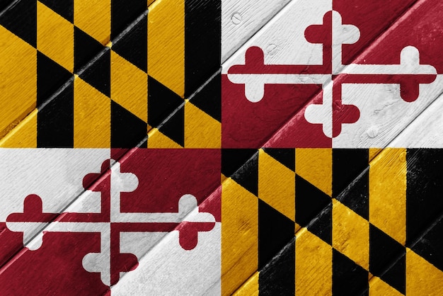 Vlag van Maryland USA op een gestructureerde achtergrond Concept collage