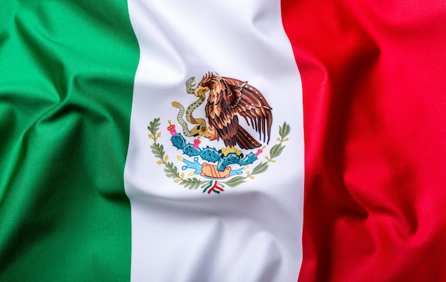 Vlag van Mexico, nationaal landsymbool, golfvlag.