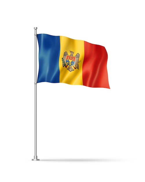 Vlag van Moldavië geïsoleerd op wit