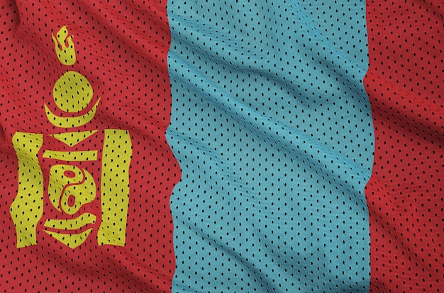 Vlag van Mongolië gedrukt op een polyester nylon gaas