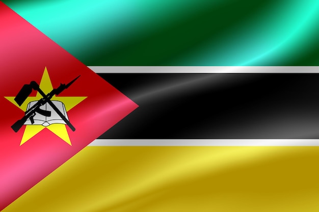 Vlag van Mozambique als achtergrond