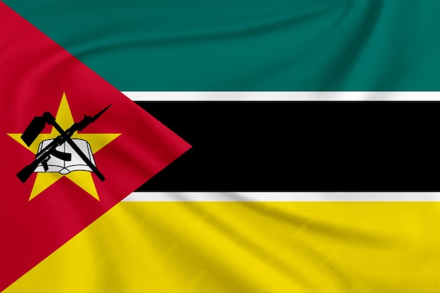 Foto vlag van mozambique vliegend effect